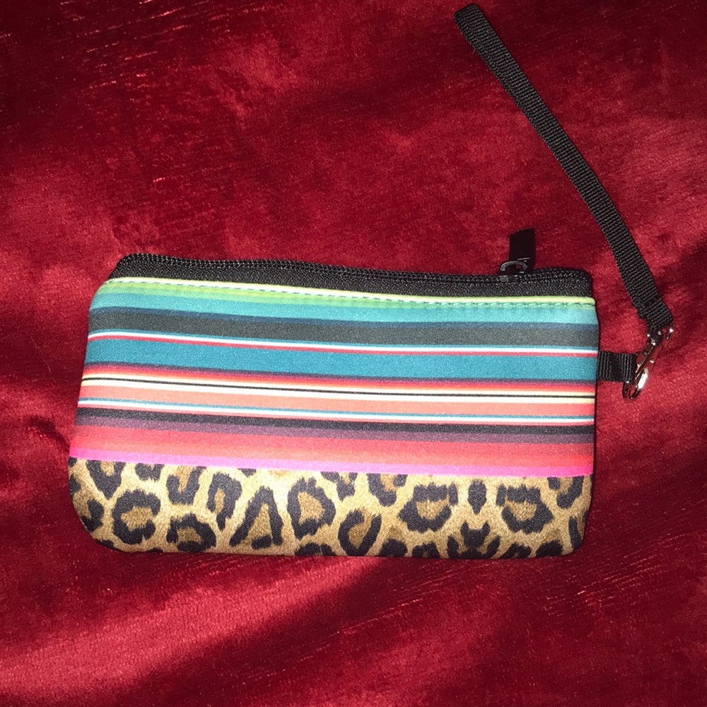 Serape Leopard Wristlet